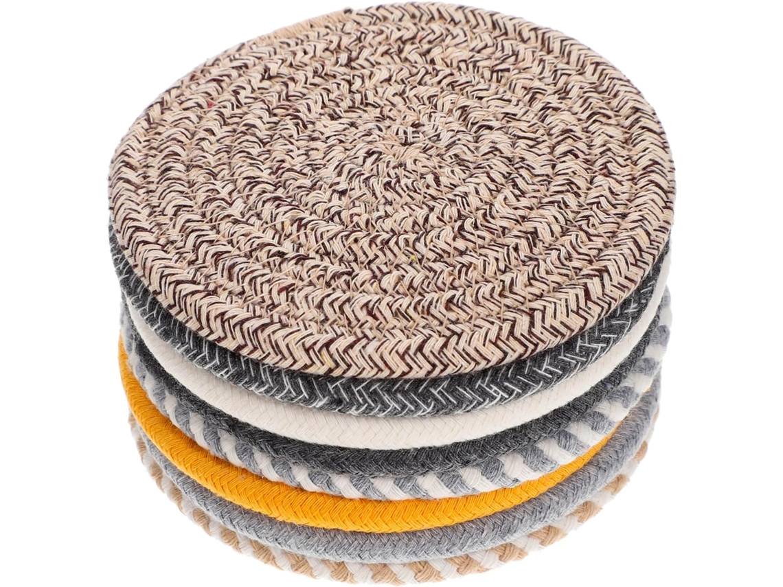 Bases Para Vasos De Algodón Tejido De 8 Piezas - Absorbentes Y Aislantes Para El Hogar