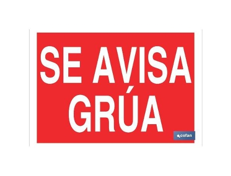 Señal poliestireno 420x297mm se avisa grúa
