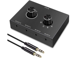 Divisor De Audio Estéreo Bidireccional De 4 Vías De 3,5 Mm