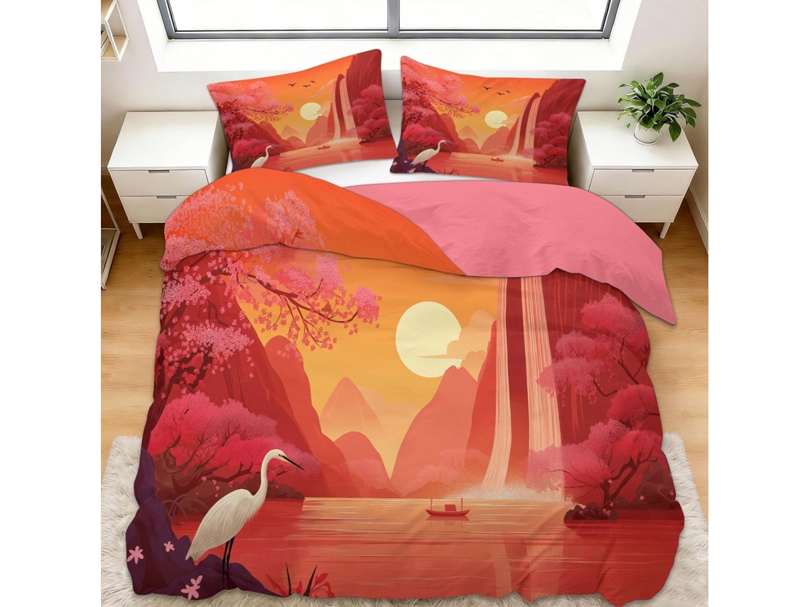 Juego Ropa Cama Funda Nórdica Estampado Almohada Funda Piezas Juego 90x190 Cm 65x65 90 X 190 65
