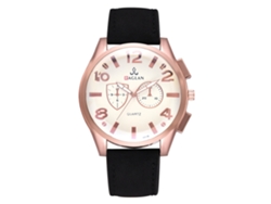 Reloj De Pulsera Clásico Digital De Cuarzo Para Hombre Con Correa De Piel Sintética Negra.