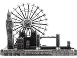Figura Del Big Ben En Aleación De Plata Duradera, Diseño Artístico Sencillo