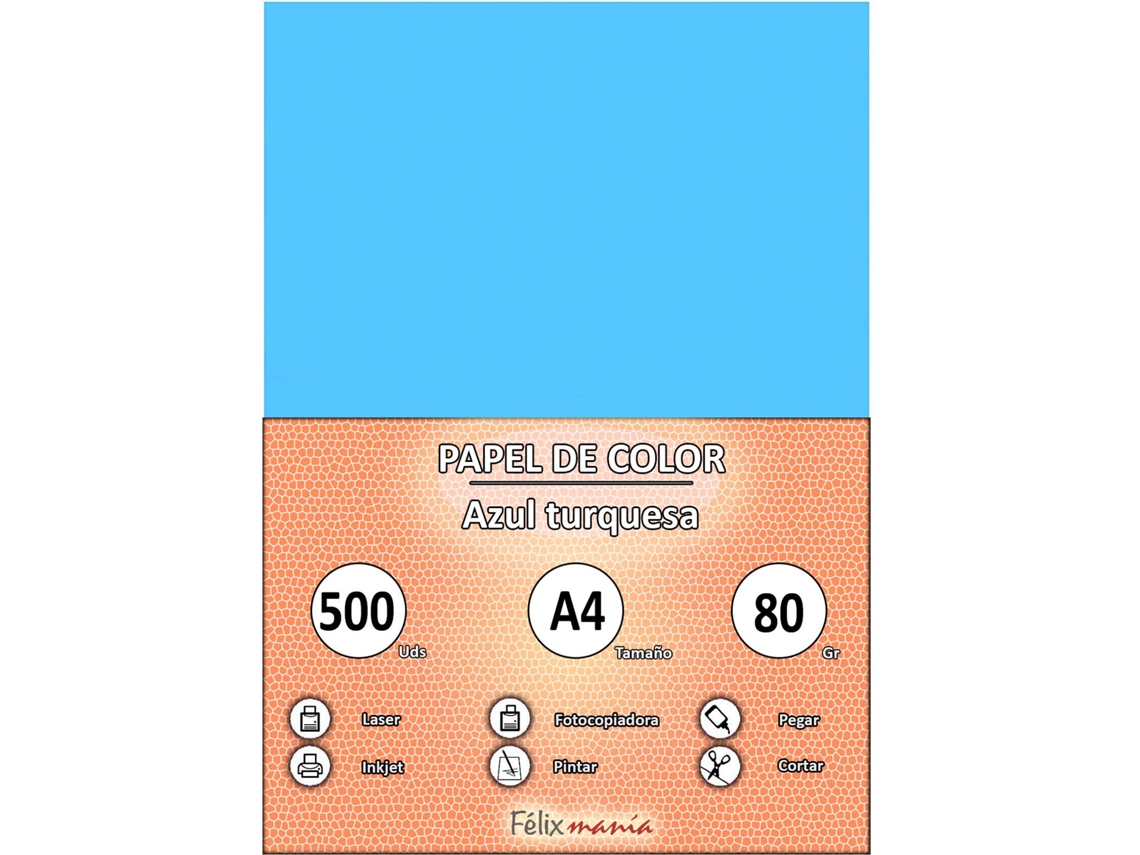 80Gr A4 Turquoise Paper 500 Hojas