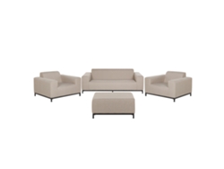 Conjunto de jardín 5 plazas de poliéster beige arena/negro BELIANI Rovigo