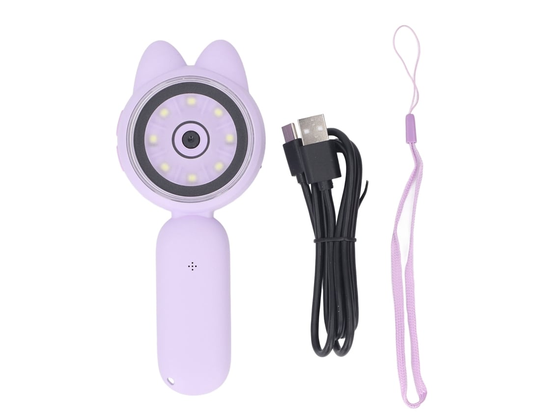 2026-microscopio Para Niños Con Pantalla Hd Ips 3 Niveles Luz Led Microscopio Portátil De Bolsillo Morado