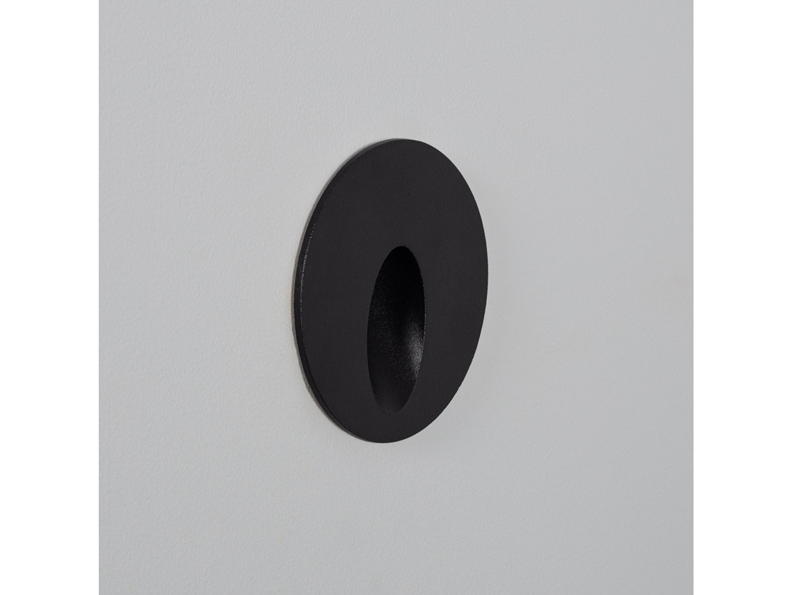 Baliza Exterior Led 3w Empotrable Pared Circular Aluminio Negro Boiler 4000k Branco Neutro