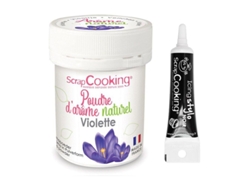 Aroma alimentario natural en polvo 15 g Violeta + tubo de glaseado negro