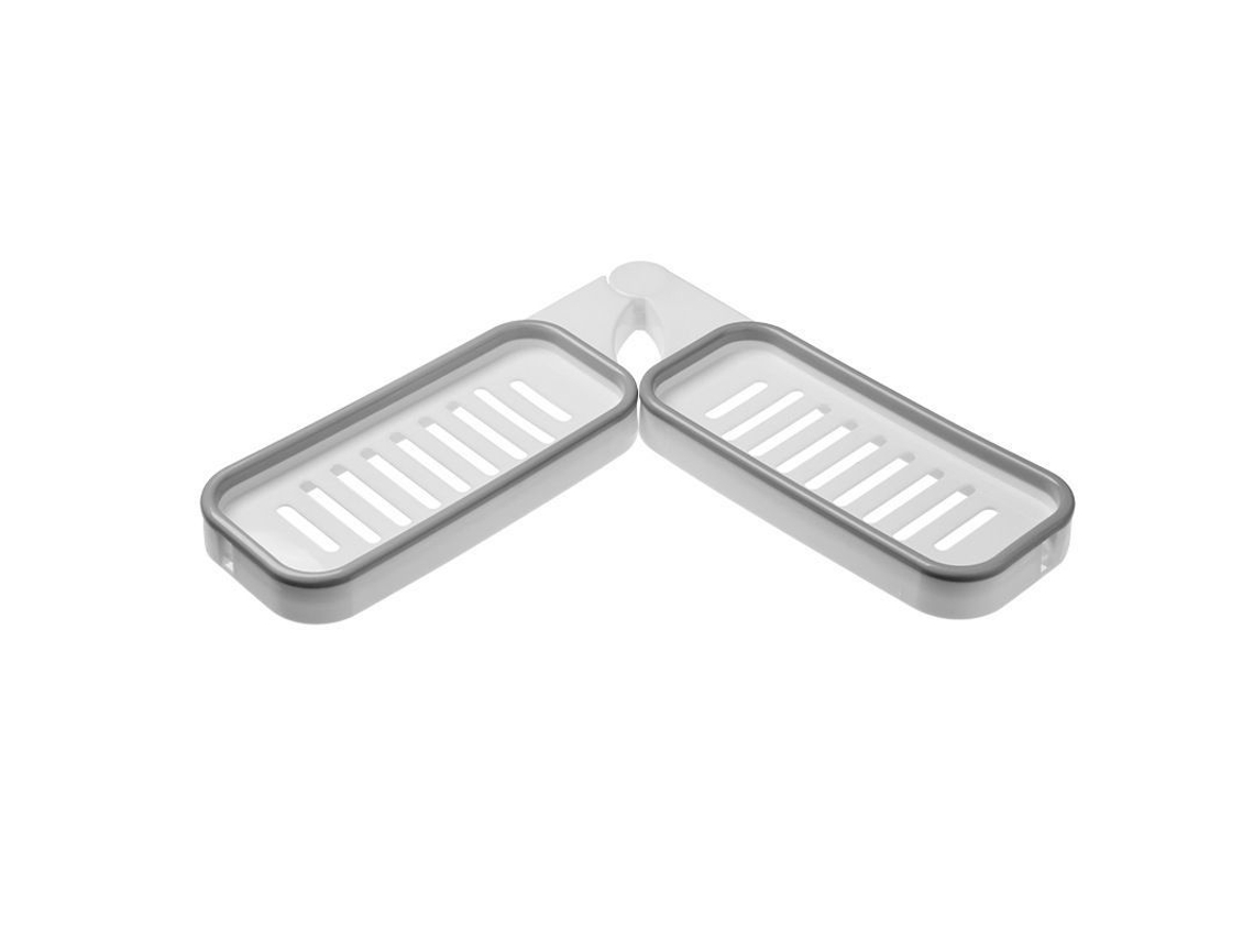 2026-organizador De Ducha Plegable Linjou, Estante De Esquina Sin Taladrar, Adhesivo Autoadhesivo (gris)