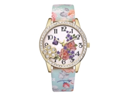 Reloj De Pulsera Ccq Para Mujer Con Capas De Diamantes De Imitación, Correa De Pu Y Movimiento De Cuarzo Verde.