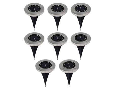 8pcs luz solar de suelo, luz de disco solar LED iluminación de paisaje de jardín impermeable al aire libre