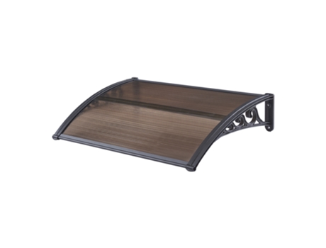Marquesina exterior para Puertas Mellerud protección policarbonato e plástico 100 x 60 cm Negro y Marrón [EN.CASA]