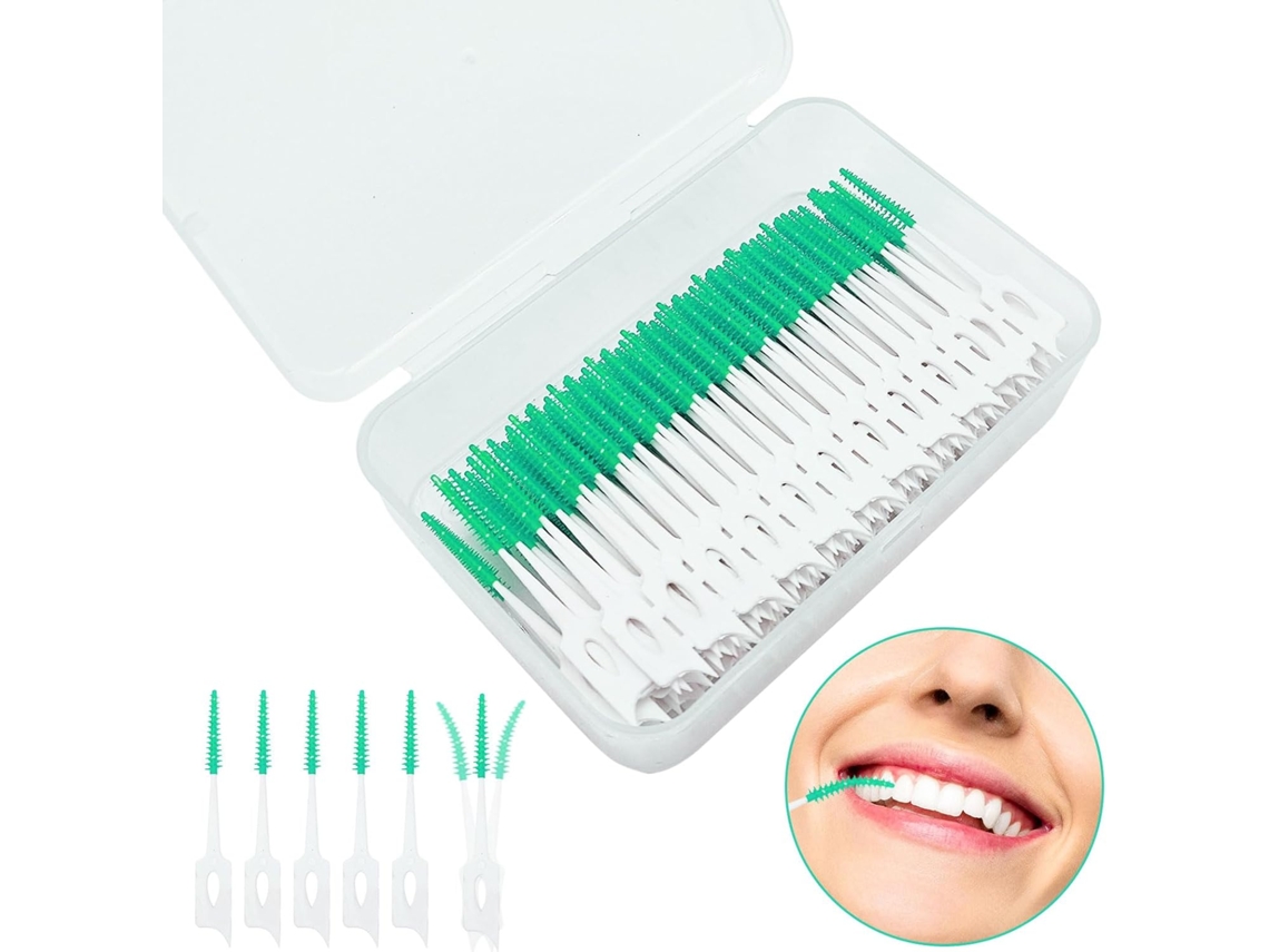 100 cepillos interdentales suaves de doble uso, masaje elástico entre los dientes ZYBLSSBB