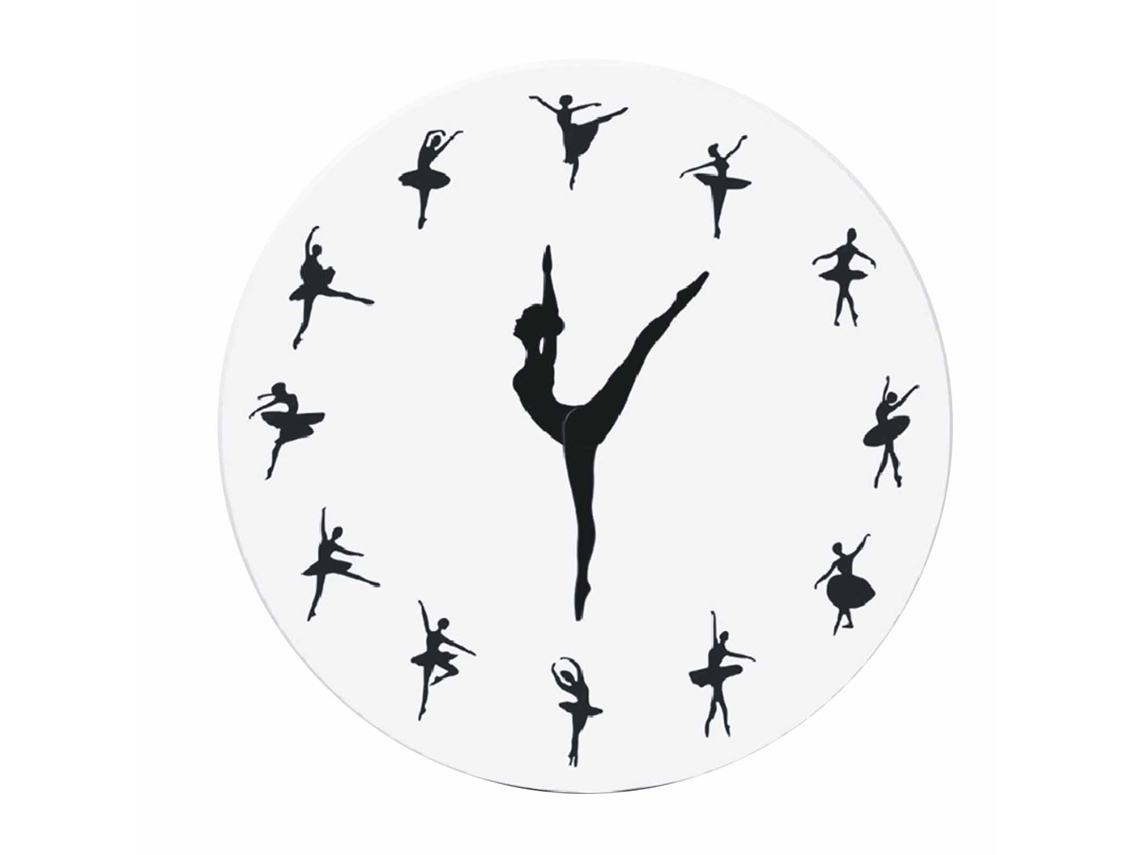 Reloj De Pared Silencioso De Acrílico Con Forma De Bailarina Para Sala De Estar Y Dormitorio, Diseño De Ballet.