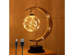 2026-27586-lámpara Lunar Encantada Led Con Base Usb/batería Luz Cálida Blanca Decoración