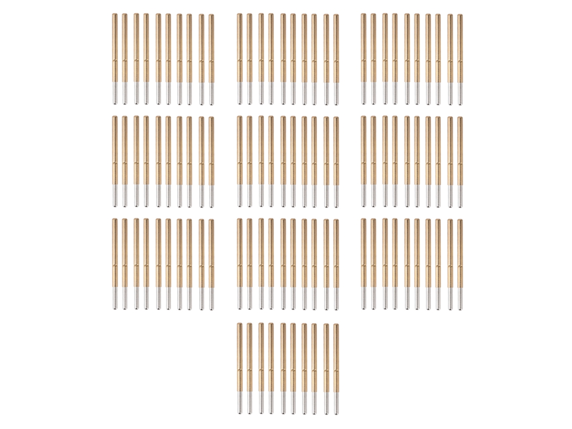 100 Sondas De Prueba Pogo Pin Con Resorte, Latón, Acero Inoxidable, Cabeza Redonda, 2,5 Mm P125-j