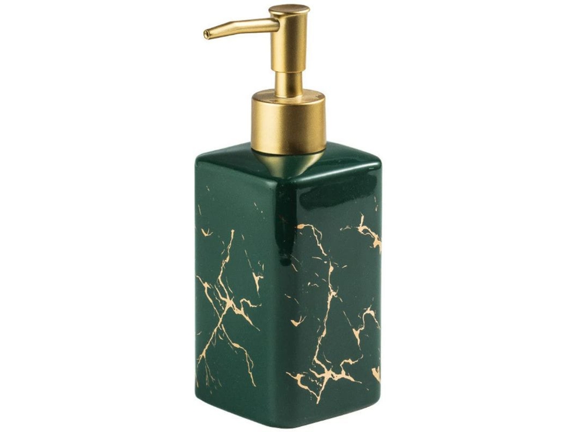 2026-dispensador De Jabón De Cerámica Con Inlay Dorado Y Mármol, Para Baño Y Cocina (verde)