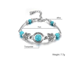 Pulsera de cadena turquesa para mujer, juego de 2 piezas, accesorio de moda. Nostalgia88