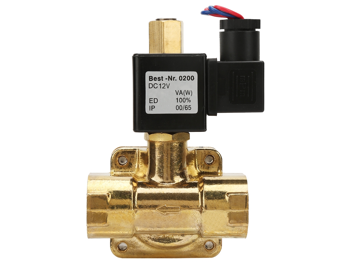 Válvula Solenoide Eléctrica De Latón Normally Open G3/4" Para Agua/aire 0-1.6mpa 232psi (dc12v)
