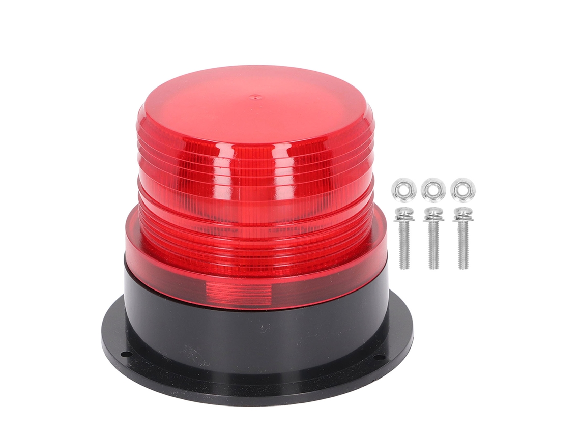 Luz De Alerta Roja Redonda Led Rotativa Estroboscópica Industrial 12-60v Para Emergencias