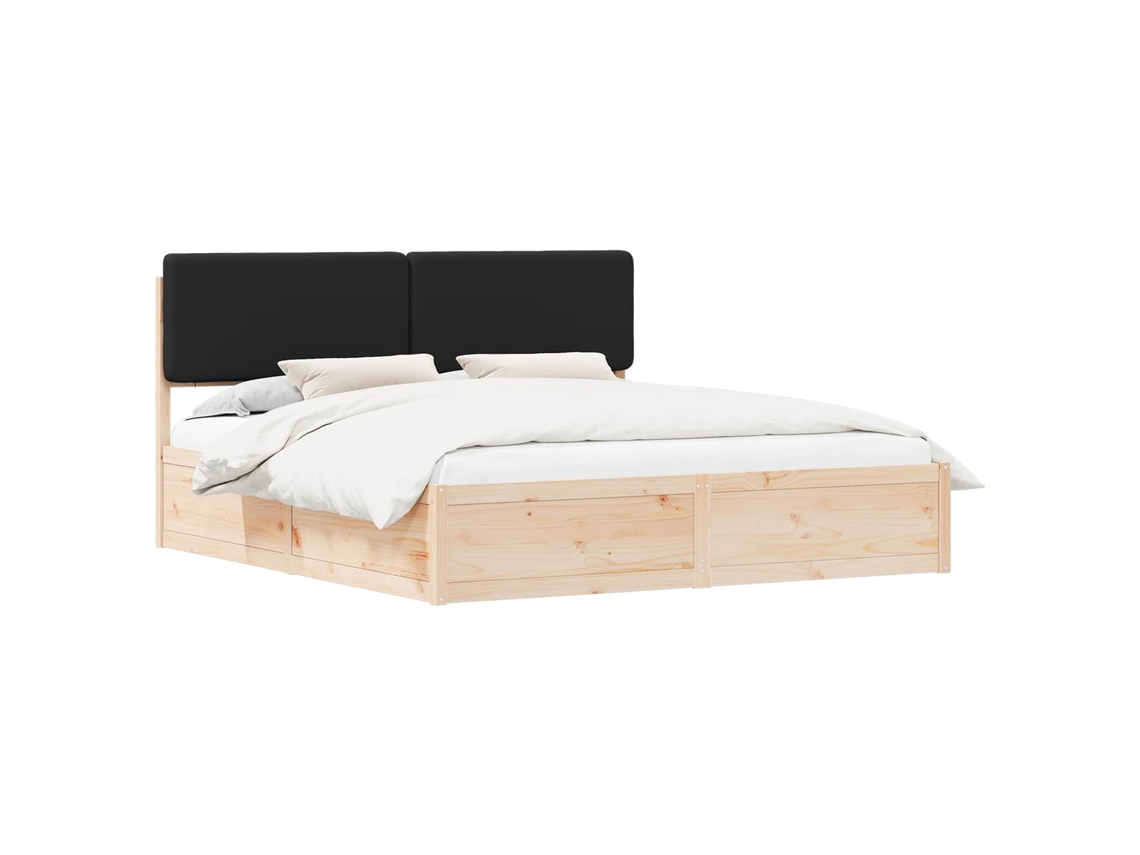 Maison Exclusive - Estructura De Cama Con Cabecera Tapizada Negro 200 X 200 Cm