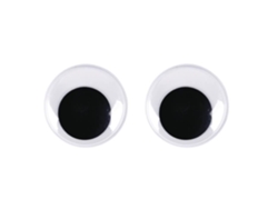 Ojos móviles de plástico blanco y negro de 40 mm (6 unidades) para pegamento Rayher