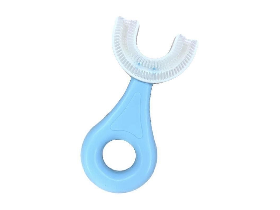 Cepillo de dientes infantil en forma de U para bebés y niños pequeños con cabezal de silicona suave, apto para uso alimentario, GOKOCO