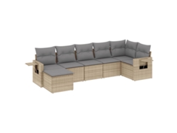 Maison Exclusive - Set Sofás De Jardín 7 Piezas Y Cojines Ratán Sintético Beige