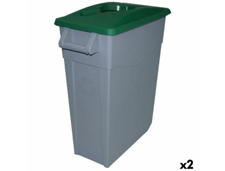 Cubo de Basura para Reciclaje DENOX 65 L Verde (2 Unidades)