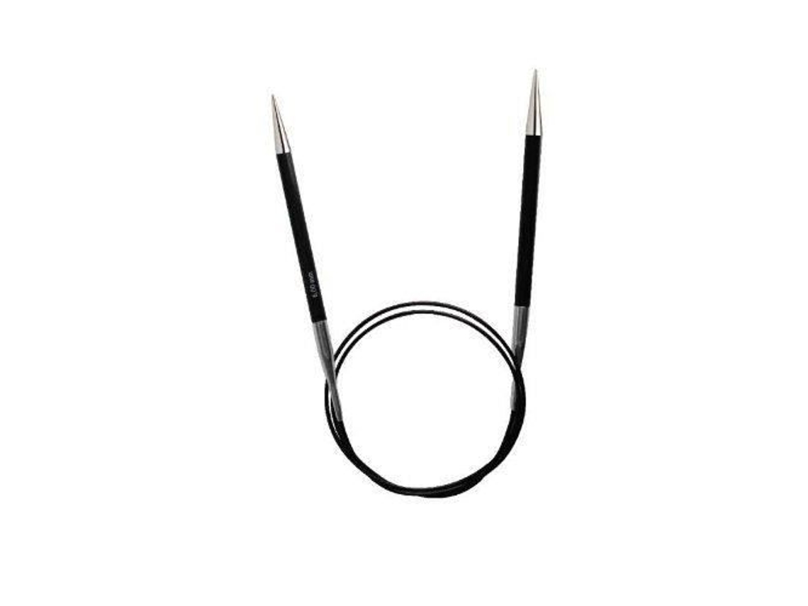 Agujas circulares fijas Knitpro 60 cm x 4,5 mm Karbonz negro y plata