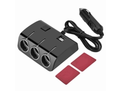 Adaptador De Enchufe Para Coche De 3 Vías Con 2 Puertos Usb, Cargador Rápido Para Vehículos.