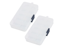 Caja móvil rectangular de plástico blanco transparente, 130 mm x 68 mm, para componentes CHABERLU.