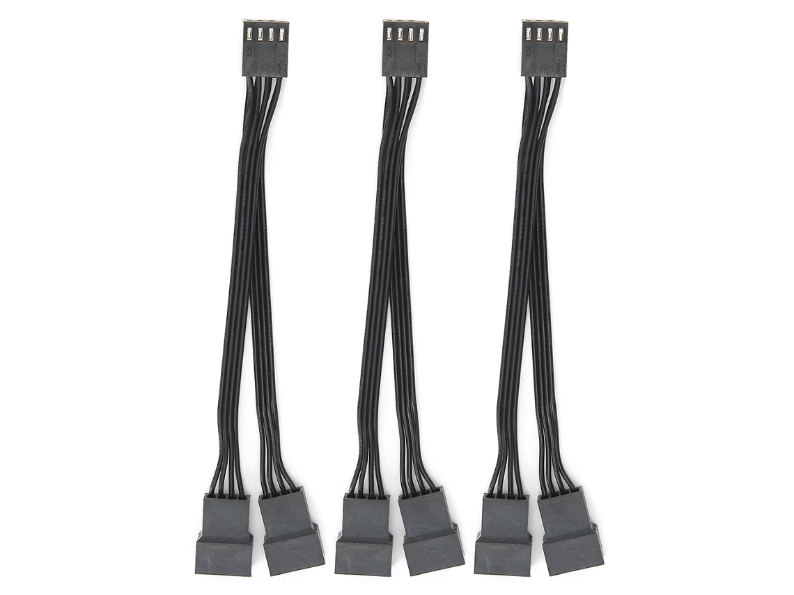 3 Cables Adaptadores Divisores En Y De 4 Pines (1 A 2) Para Ventiladores De Carcasa De Ordenador
