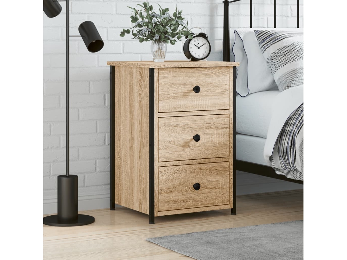 Mesita de Noche 40X36X60 Cm Derivados Madera Roble Sonoma