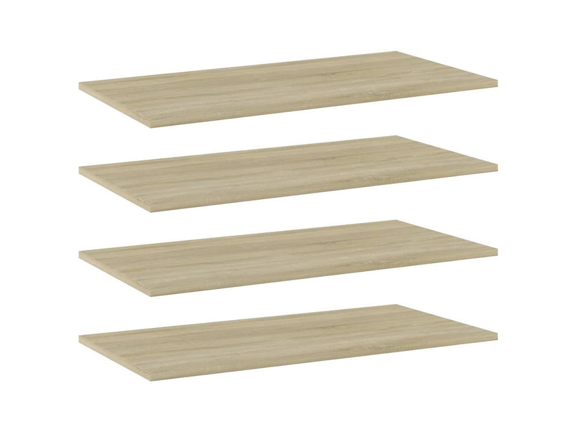 vidaXL Estantes estantería 4 uds aglomerado roble Sonoma 80x40x1,5 cm