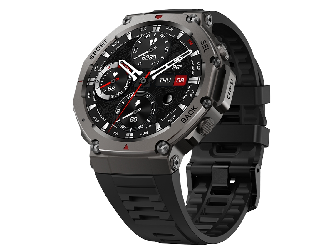 Reloj inteligente DM58 con GPS, resistente al agua hasta 5 ATM, pantalla AMOLED y reloj deportivo Bisbisous (negro)