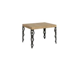 Mesa extensible 80x120/204 cm Karamay Roble Natural estructura Antracita