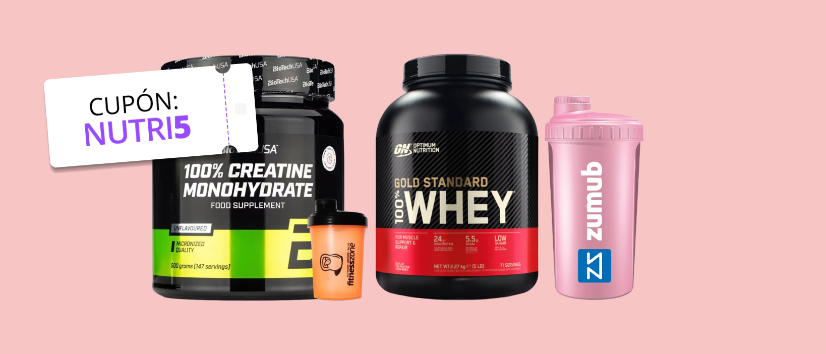 -5% en compras de 3 artículos o >50€ en Nutrición Deportiva