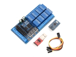 Yncm2026-módulo Shield De Relé Plc Pro Mini 8 Canales 12v Dc Para Arduino Con Temporizador Retardo