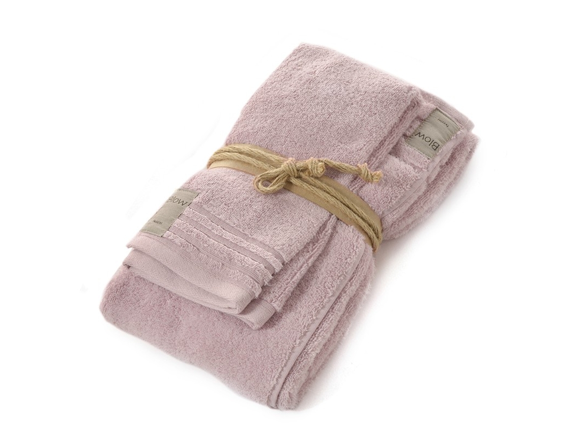 Coppia Asciugamano Fazzini In Spugna 550gr/mq Di Puro Cotone Rosa Quarzo