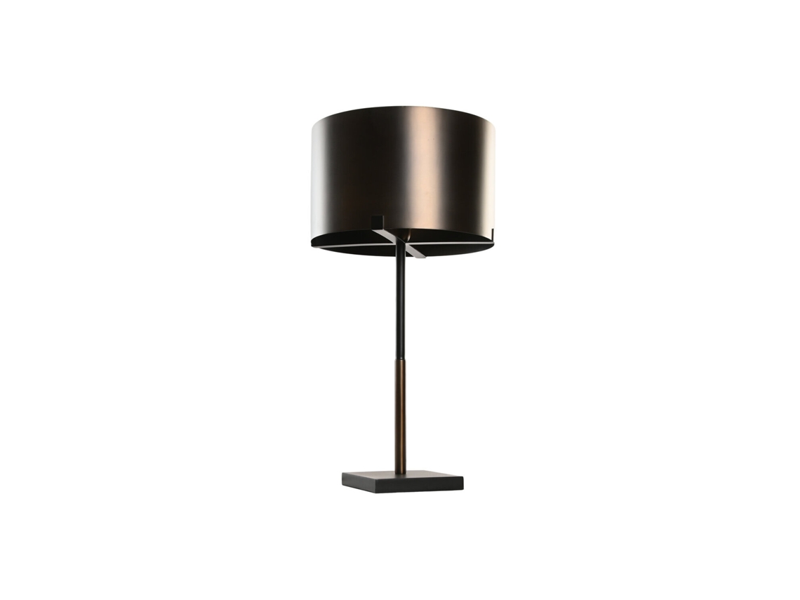 Lampara Sobremesa Acero Patinado Bronce 40x40x80cm