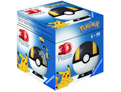 Puzzle 3D RAVENSBURGUER Pokémon Pokéballs Hyperball (Edad Mínima: 6 Años - 55 Piezas)
