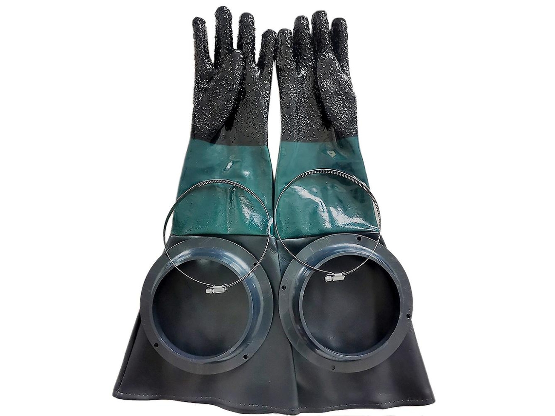 Guantes De Arenado 60cm Con Anillos O Para Gabinete De Arenado Piezas Sandblaster Verde Negro