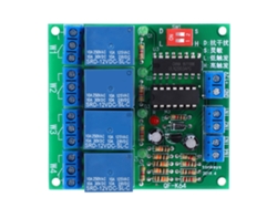 Módulo De Relés K64 A-12v De 4 Canales Con Activación Por Nivel Alto/bajo, Sensibilidad Ajustable Y Autobloqueo.