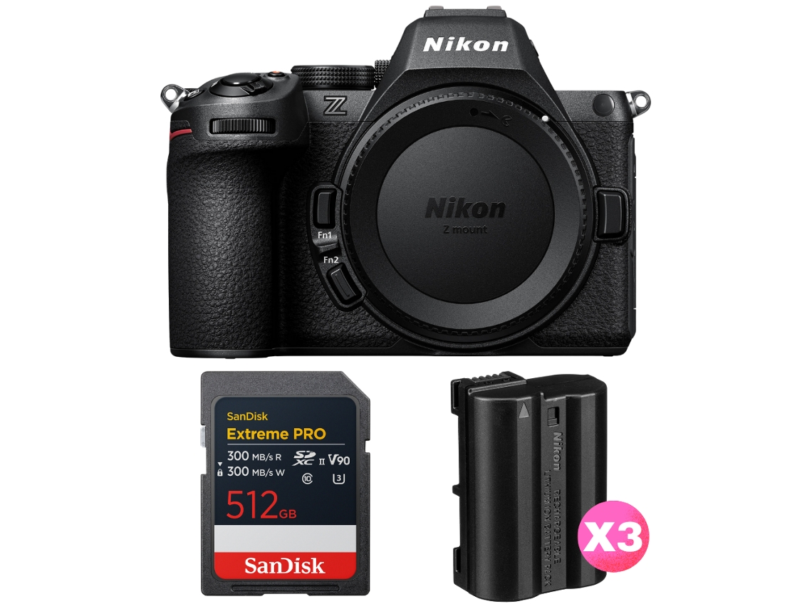 Nikon Z5 Ii + 1 Sandisk 512gb Extreme Pro Uhs-ii Sdxc + 3 Nikon En-el15c + Ebook “20 Consejos Para Fotos Que Impactan”