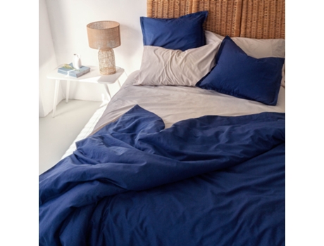 Funda de Edredón HAPPYFRIDAY Basic (220 x 220 cm - Algodón - Azul)