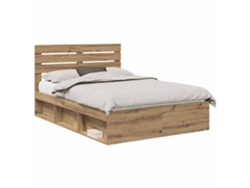 Maison Exclusive - Estructura De Cama Con Cabecera Roble Artesanal 140 X 190 Cm
