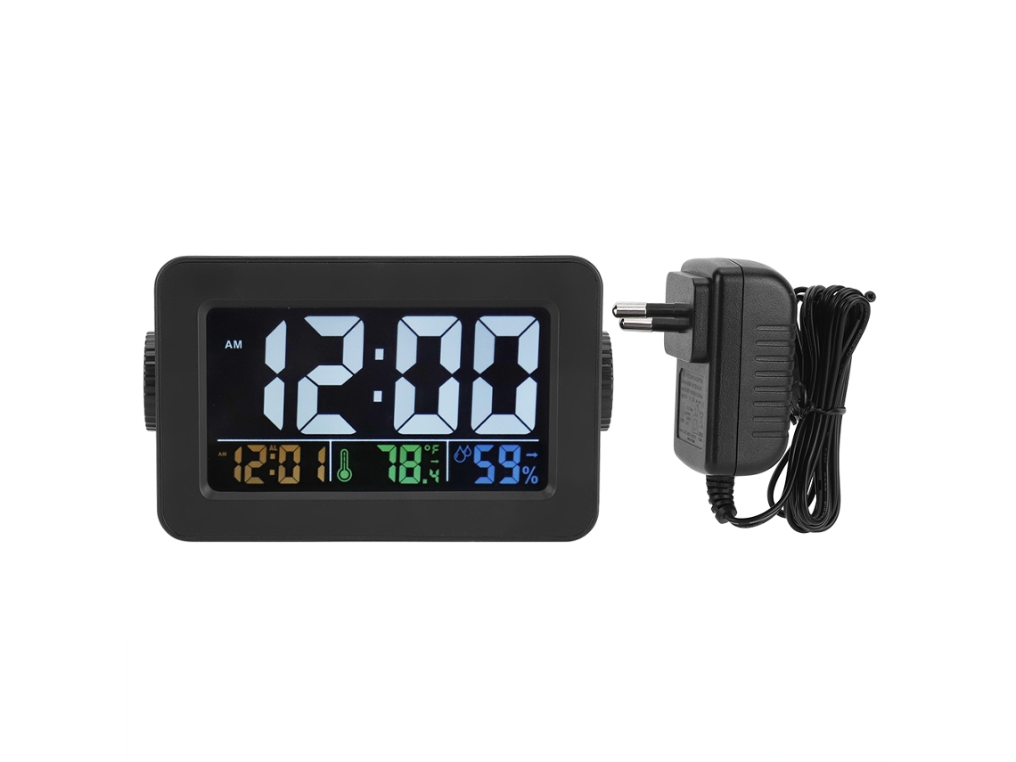 Despertador electrónico con temperatura, humedad, control de luz, puerto de carga. Kofihety (100-240V, enchufe UE)