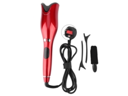 Plancha De Rizado Automática Antiquemaduras Con Display Lcd Rotación Cerámica Air Spin Rojo Herramienta De Peinado