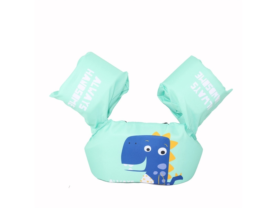 2026-chaleco Flotador Para Niños Con Brazaletes Y Cinturón Dinosaurio Azul Claro Entrenamiento Natación
