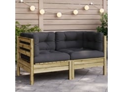 Sofá de jardín Edge con cojines de pino impregnado, Dkd Home Decor